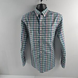 L.L.Bean slightly fitted dress shirt plaid mens M button down long sleeve 4652‎